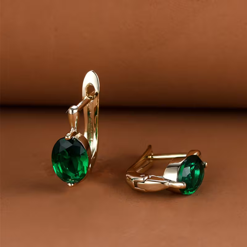 Owalne kolczyki świecące