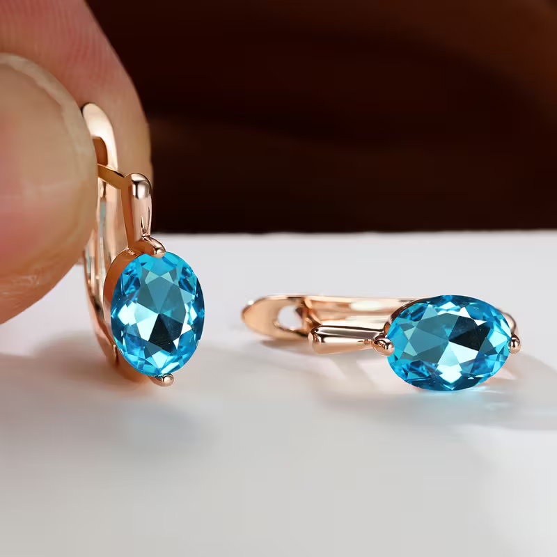 Owalne kolczyki świecące