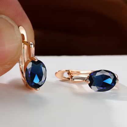 Owalne kolczyki świecące