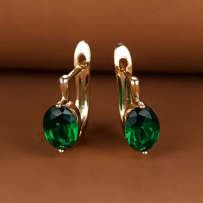 Owalne kolczyki świecące