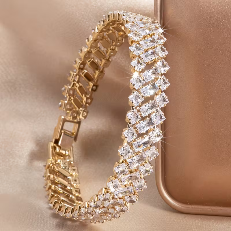 Bransoletka tenisowa z szmaragdową koroną