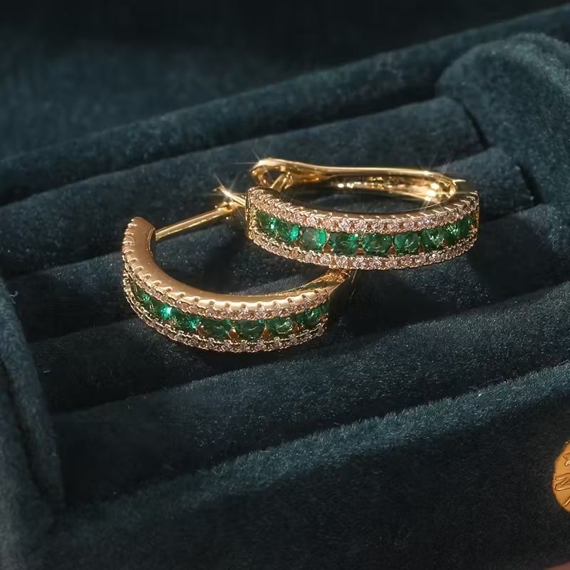 Kolczyki Szmaragdowy Blask