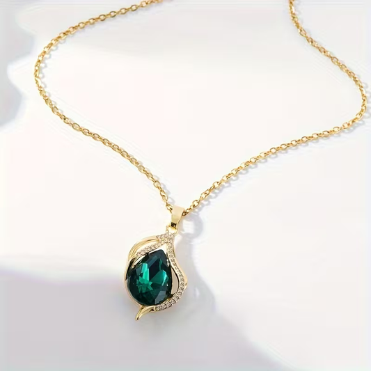 Naszyjnik z falą szmaragdową