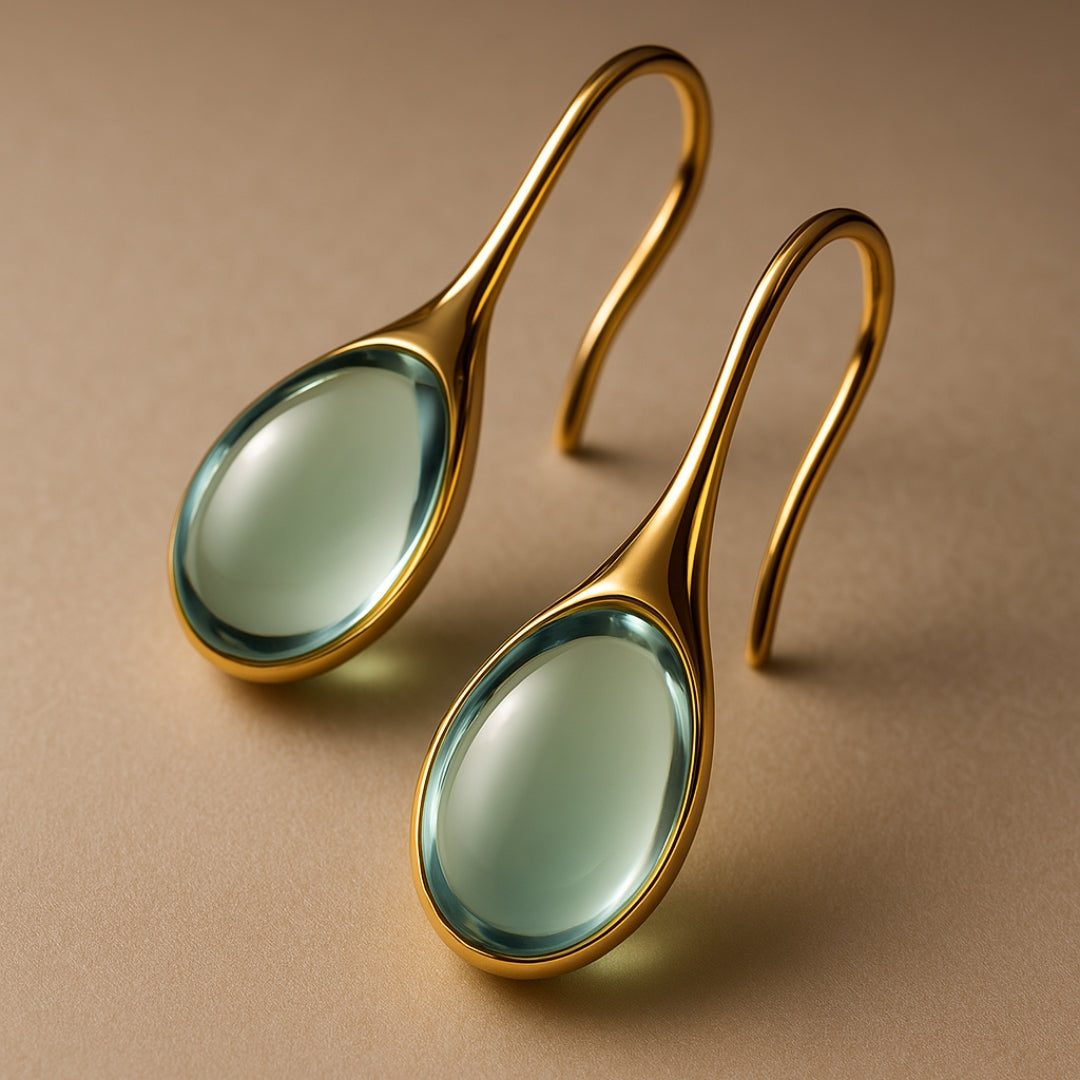 Kryształowe kolczyki wiszące w kolorze złota i srebra